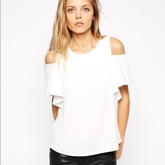 FREE w purch, NWOT, cold shoulder, yellow flutter summer blouse - Picture 6 of 13